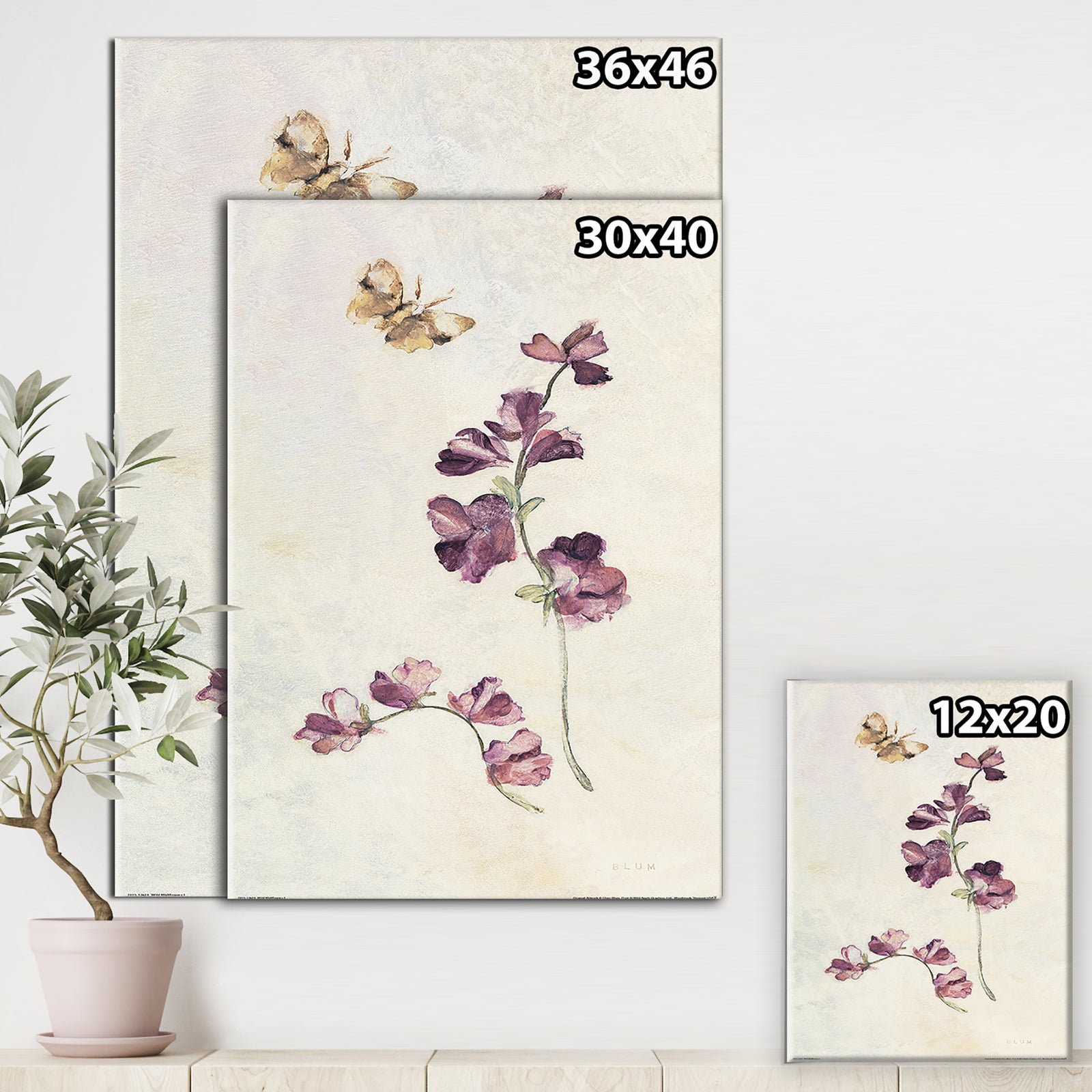 Wild Simple Wallflowers IV - Farmhouse Premium Canvas Wall Art