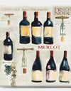 Red Sauvignon Wine Collage - Food and Beverage Canvas Art