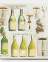 White Chardonnay Wine Collage - Food and Beverage Premium Canvas Wall Art