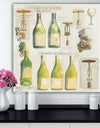 White Chardonnay Wine Collage - Food and Beverage Premium Canvas Wall Art