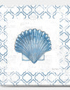 Navy Blue Scallop Shell - Nautical & Coastal Gallery-wrapped Canvas