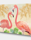 Gold Glam Flamingos - Animals Canvas Art