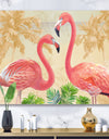 Gold Glam Flamingos - Animals Canvas Art