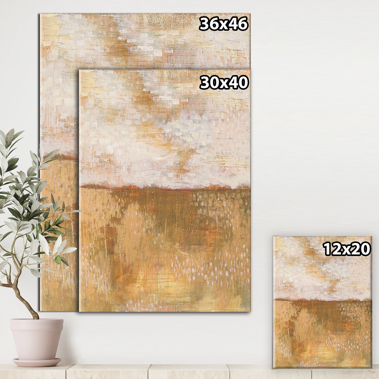 Amber Modern Horizon - Abstract Gallery-wrapped Canvas