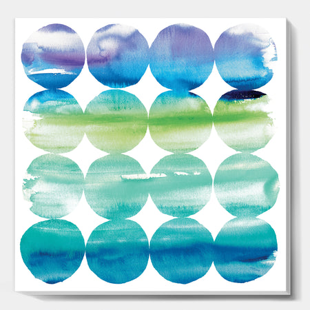 Circle Abstract Blue Colorfields I - Modern & Transitional Canvas Artwork