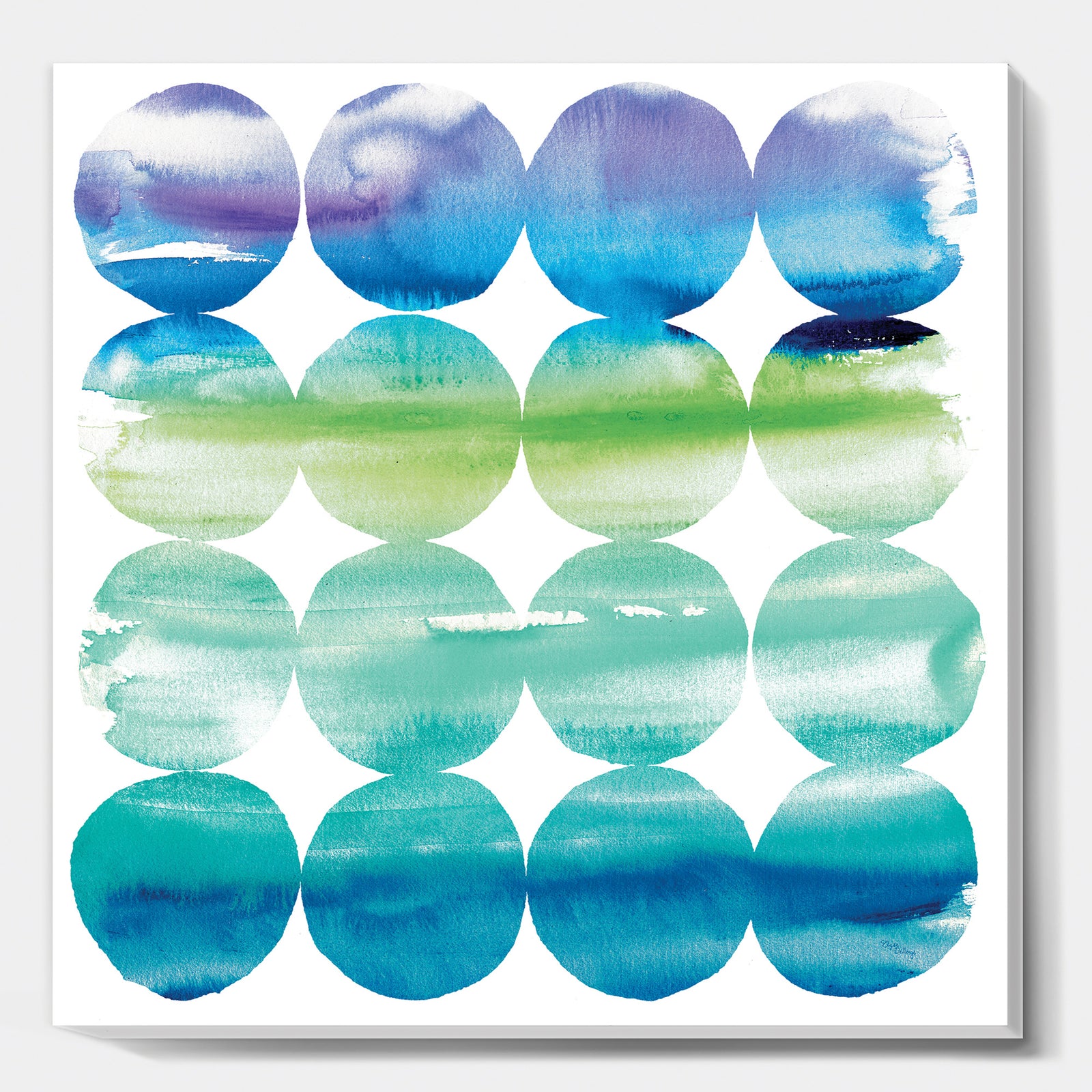 Circle Abstract Blue Colorfields I - Modern & Transitional Canvas Artwork