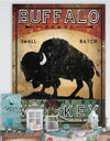 Vintage Buffalo Whiskey - Wildlife Premium Canvas Wall Art