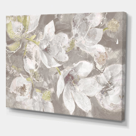 Beige And Brown Blossiming Flowers - Farmhouse Canvas Artwork