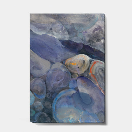 Into the Indigo Stream II - Abstract Canvas Artwork