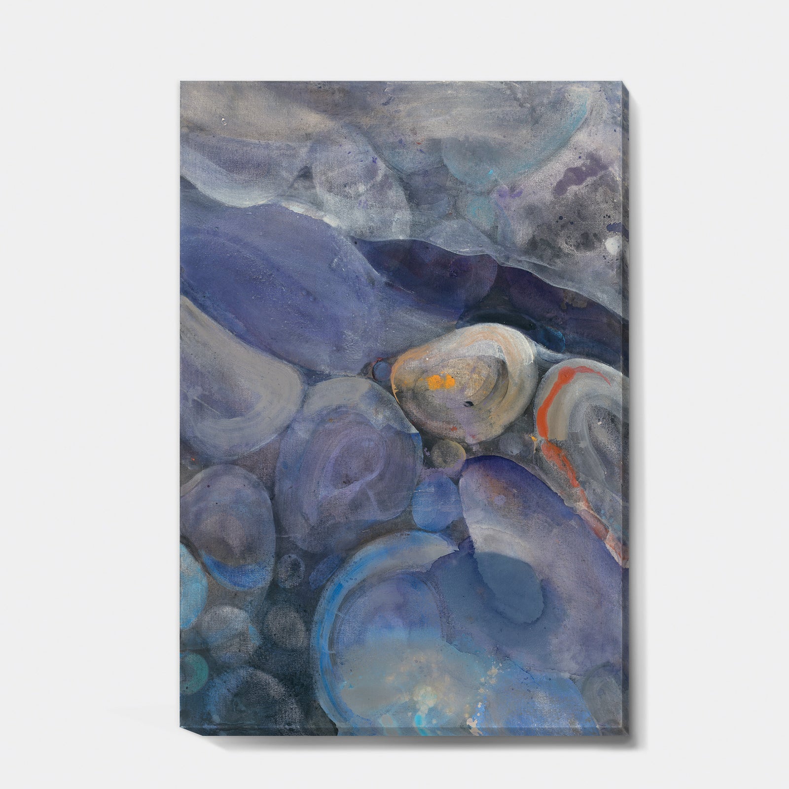 Into the Indigo Stream II - Abstract Canvas Artwork