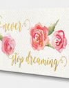 Never Stop Dreaming Gold - Shabby Chic Gallery-wrapped Canvas