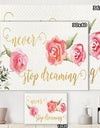 Never Stop Dreaming Gold - Shabby Chic Gallery-wrapped Canvas