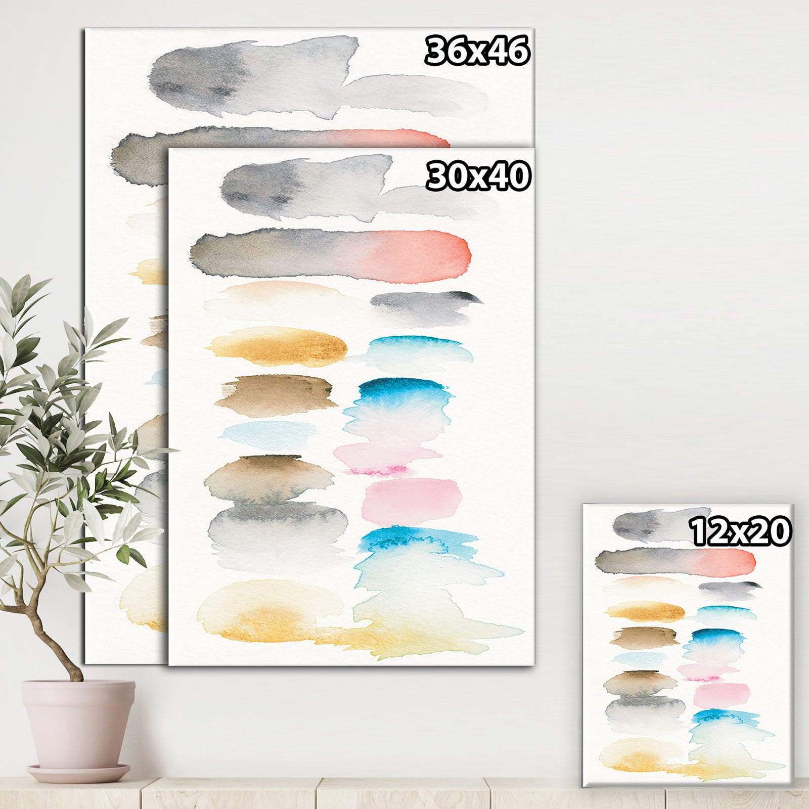 Watercolor Geometric Swatch Element I - Mid-Century Modern Canvas Art