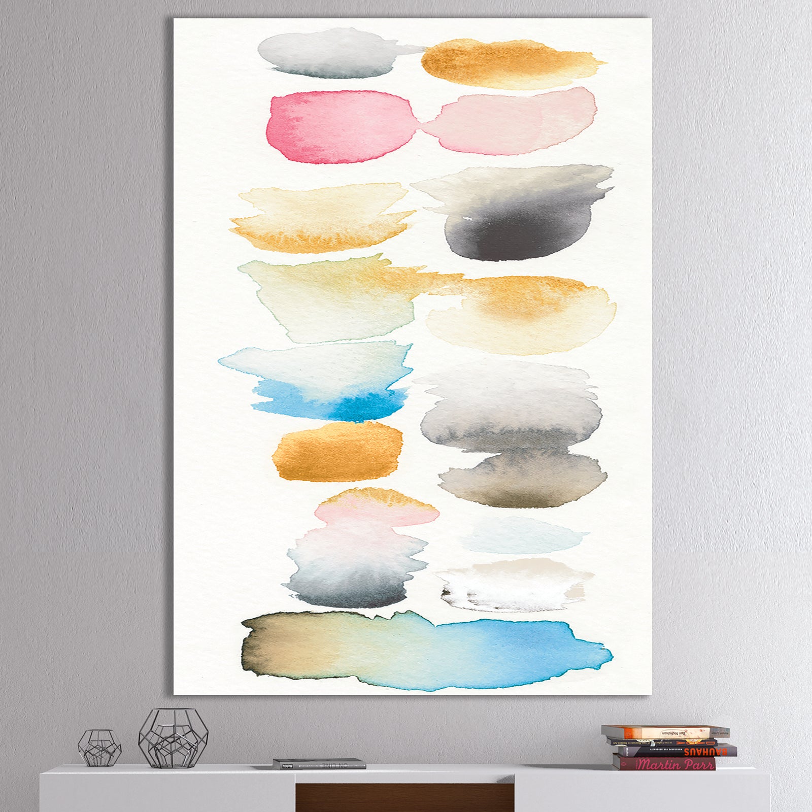 Watercolor Geometric Swatch Element II - Mid-Century Modern Premium Canvas Wall Art