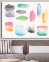 Watercolor Geometric Swatch Element III - Mid-Century Modern Gallery-wrapped Canvas