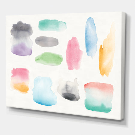 Watercolor Geometric Swatch Element III - Mid-Century Modern Gallery-wrapped Canvas