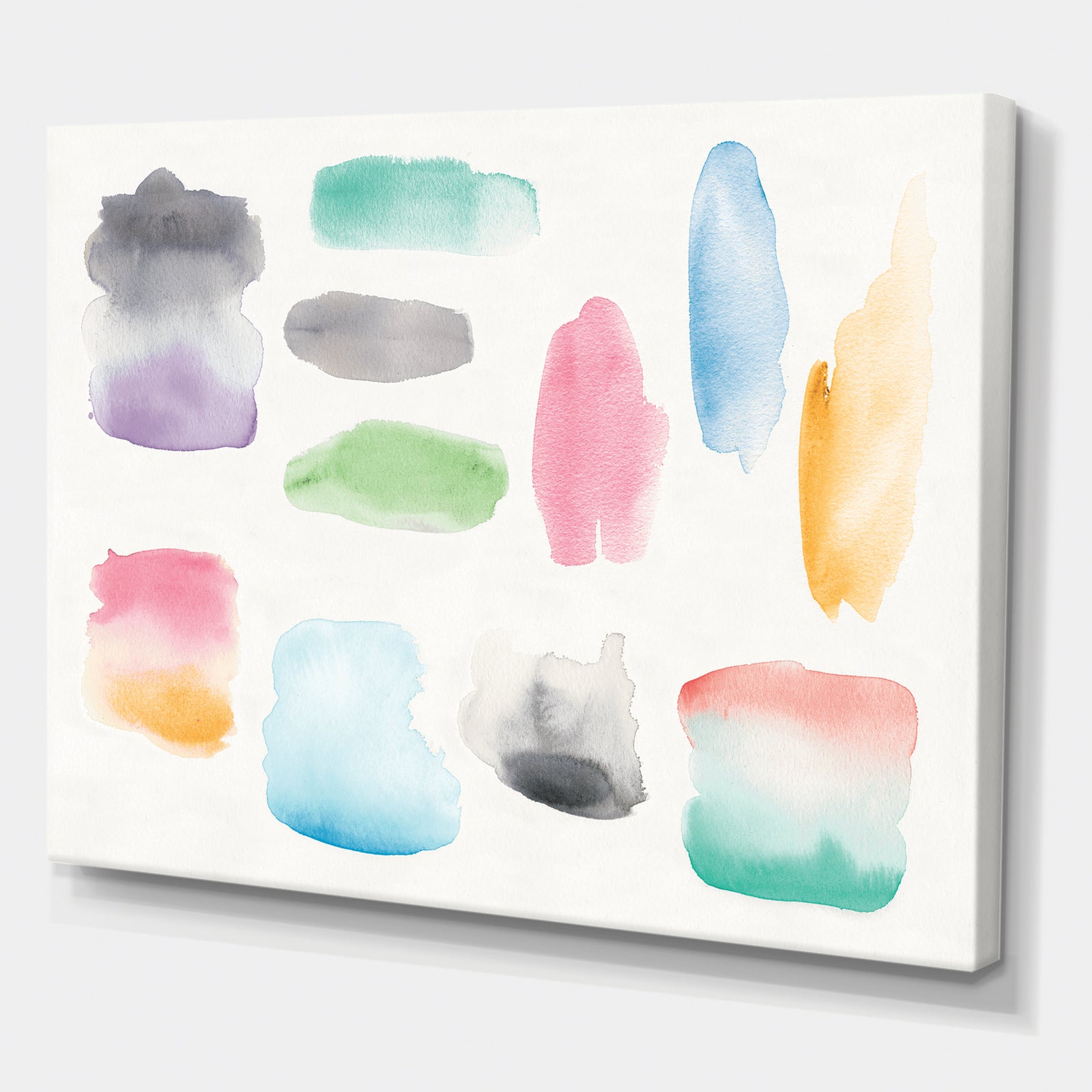 Watercolor Geometric Swatch Element III - Mid-Century Modern Gallery-wrapped Canvas