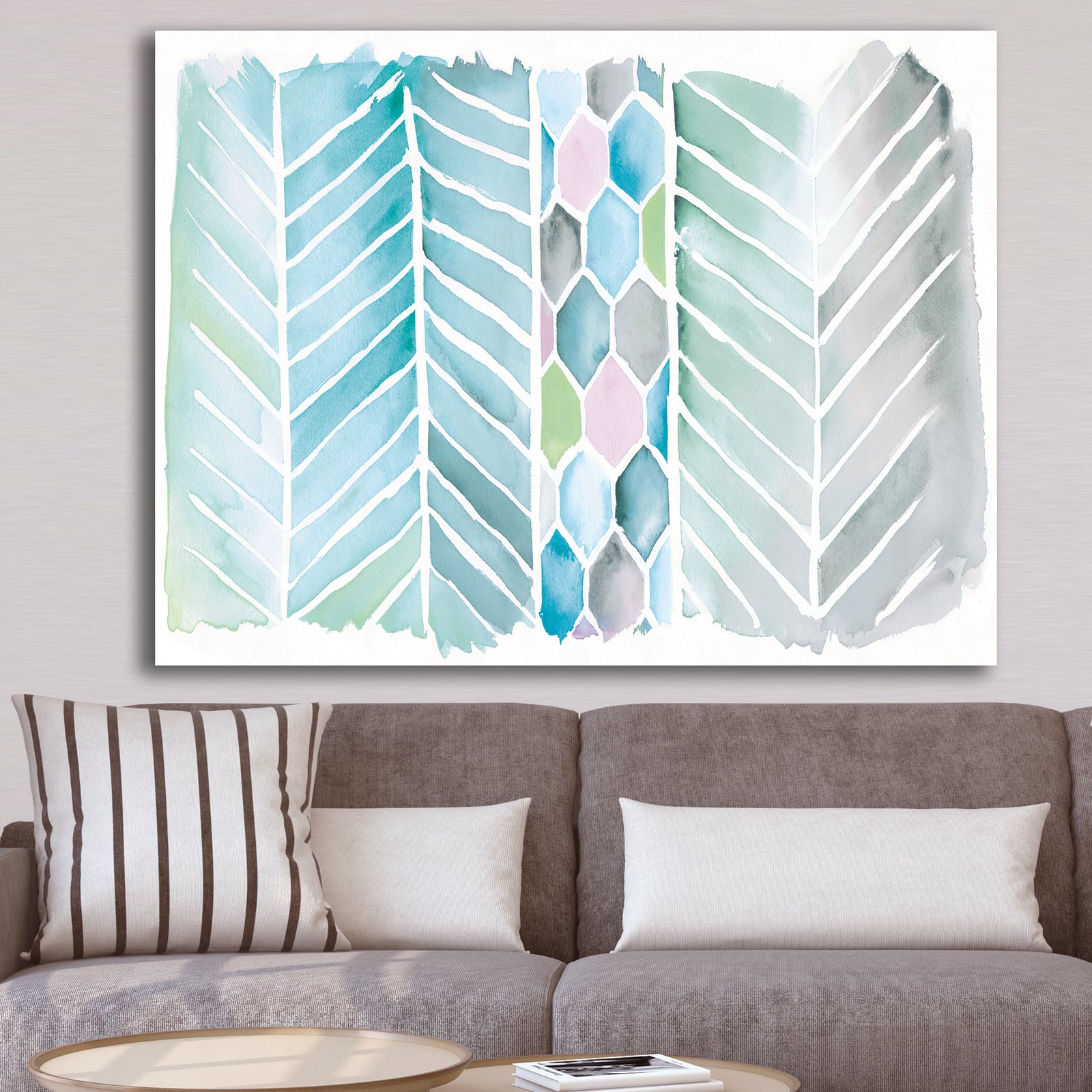 Watercolor Geometric Swatch Element IV - Mid-Century Modern Canvas Artwork