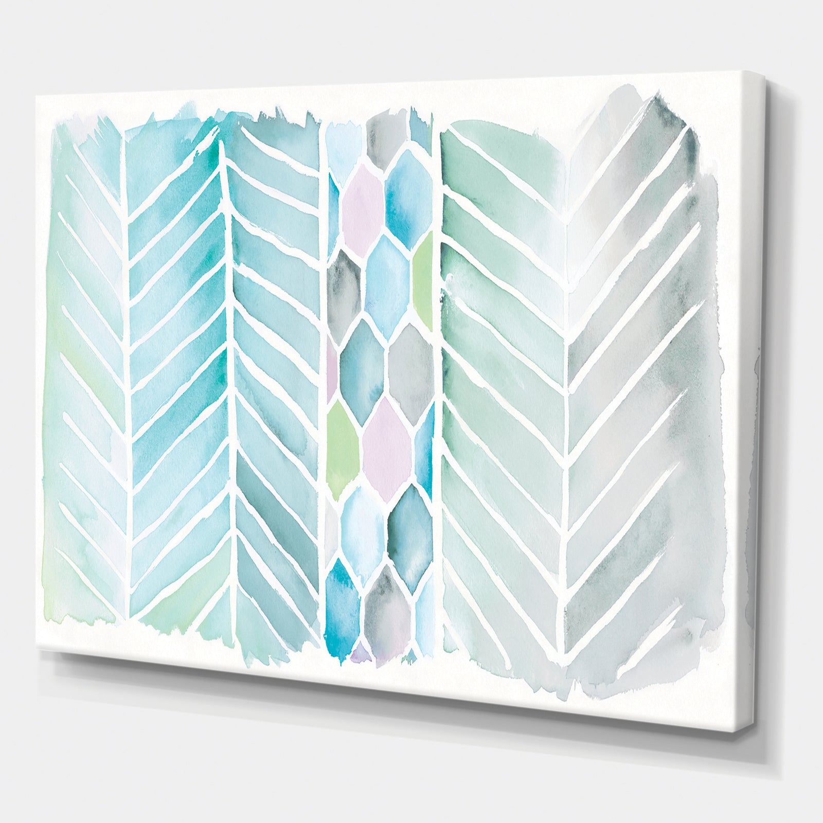 Watercolor Geometric Swatch Element IV - Mid-Century Modern Canvas Artwork
