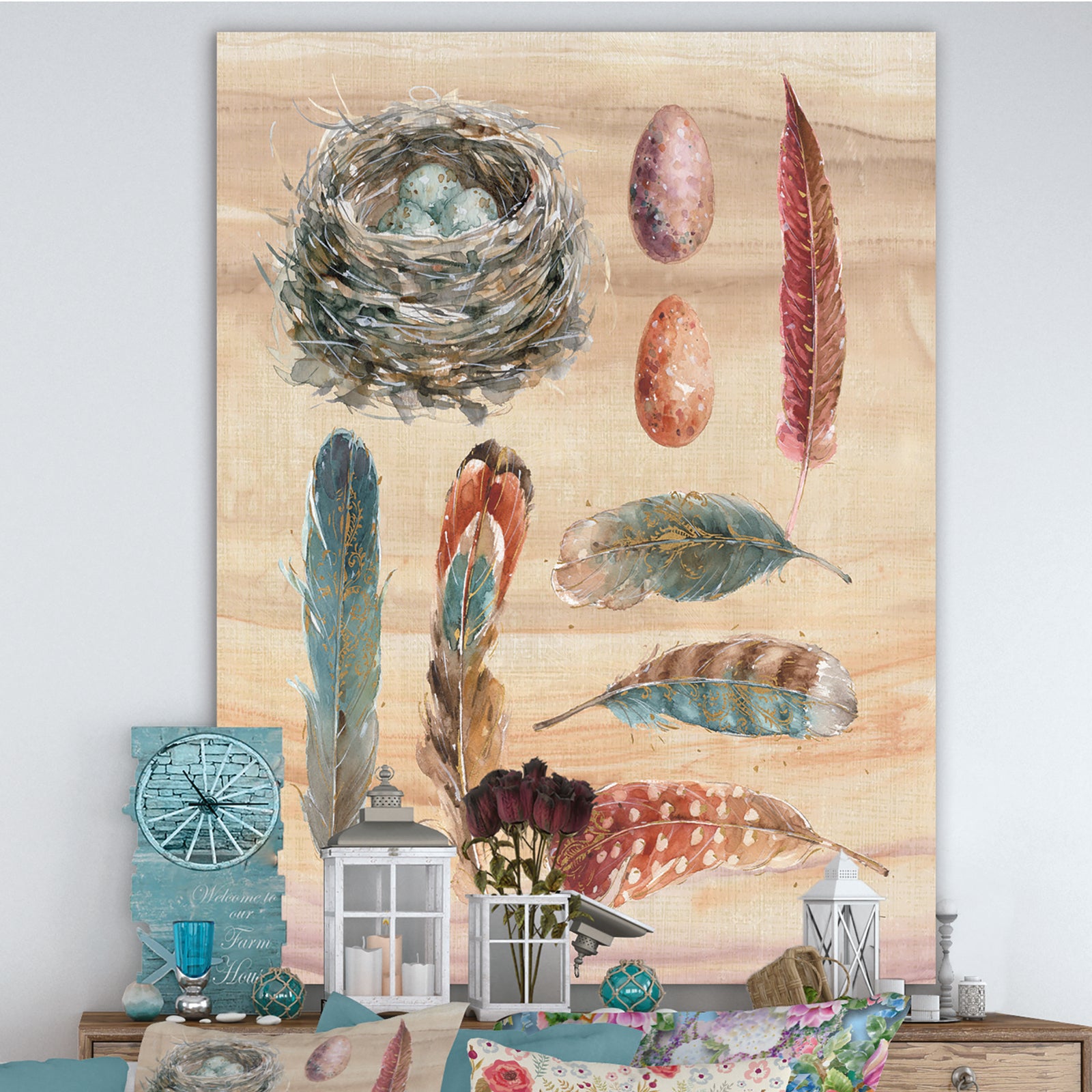 Feathers Cottage Family - Farmhouse Canvas Art