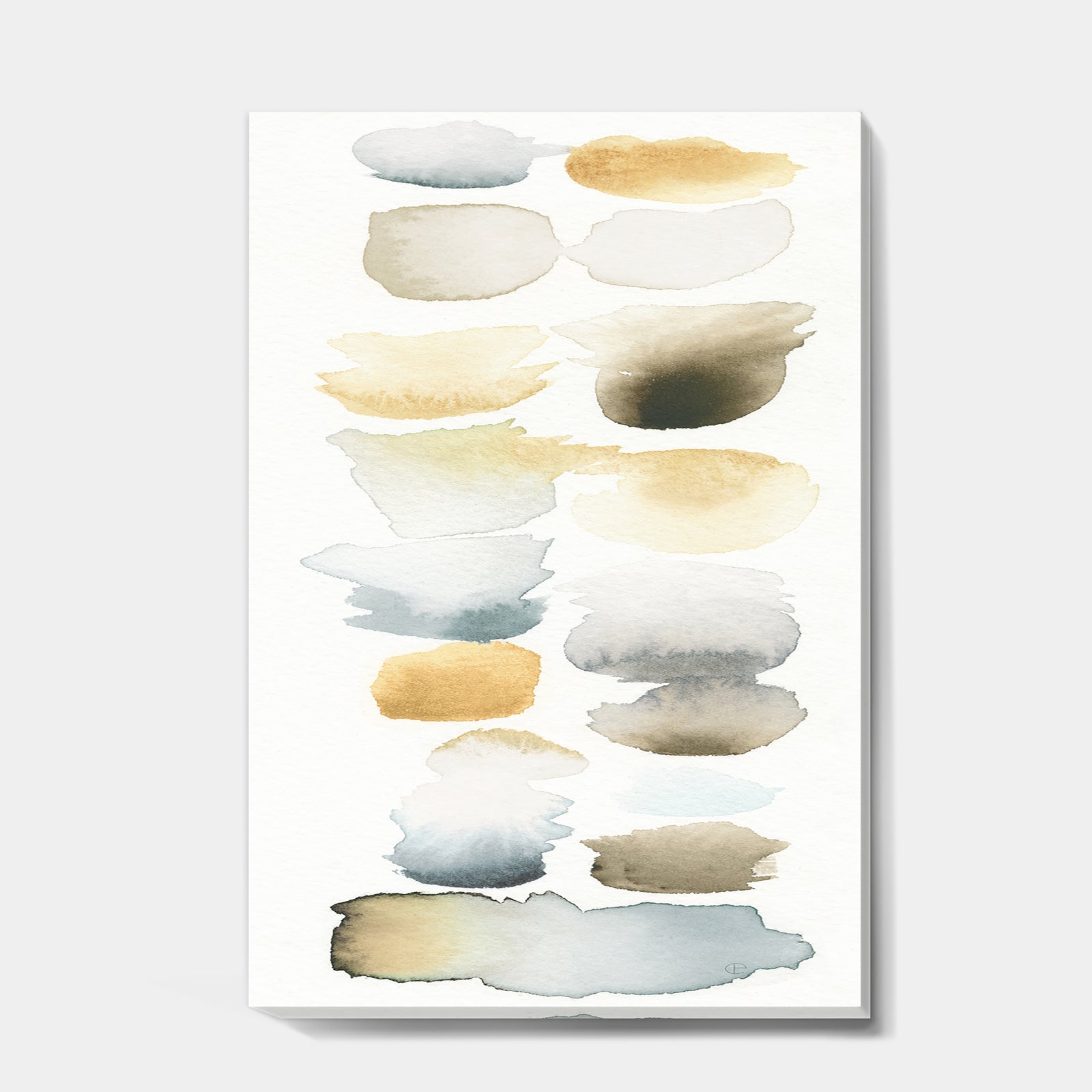Watercolor Geometric Swatch Element V - Mid-Century Modern Transitional Gallery-wrapped Canvas