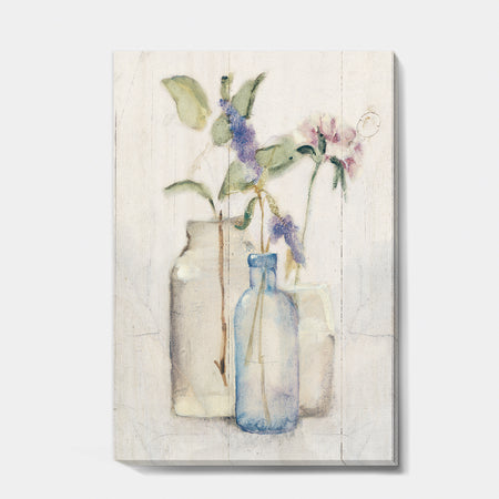 Blossoms on Birch Cottage Bouquet I - Farmhouse Premium Canvas Wall Art