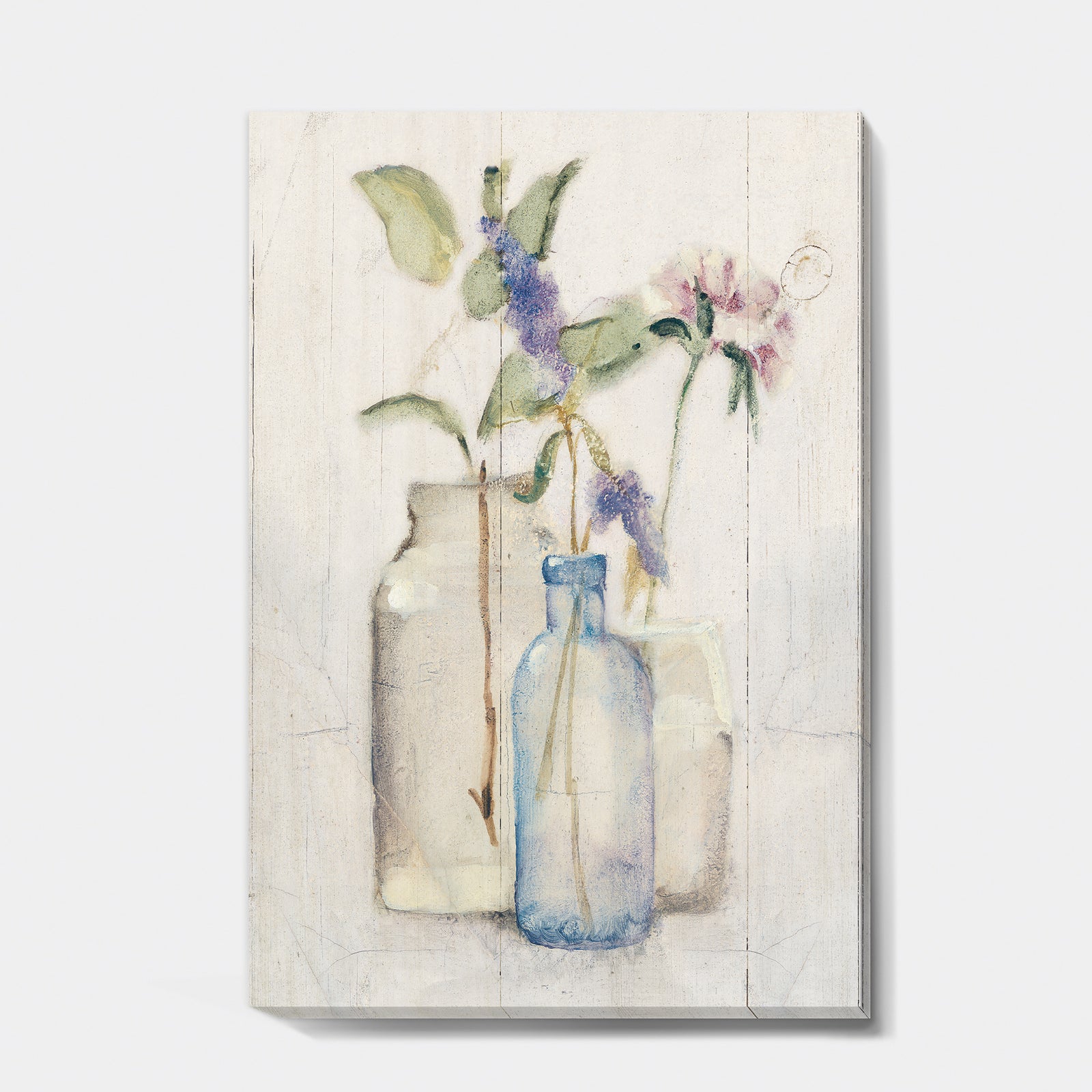 Blossoms on Birch Cottage Bouquet I - Farmhouse Premium Canvas Wall Art