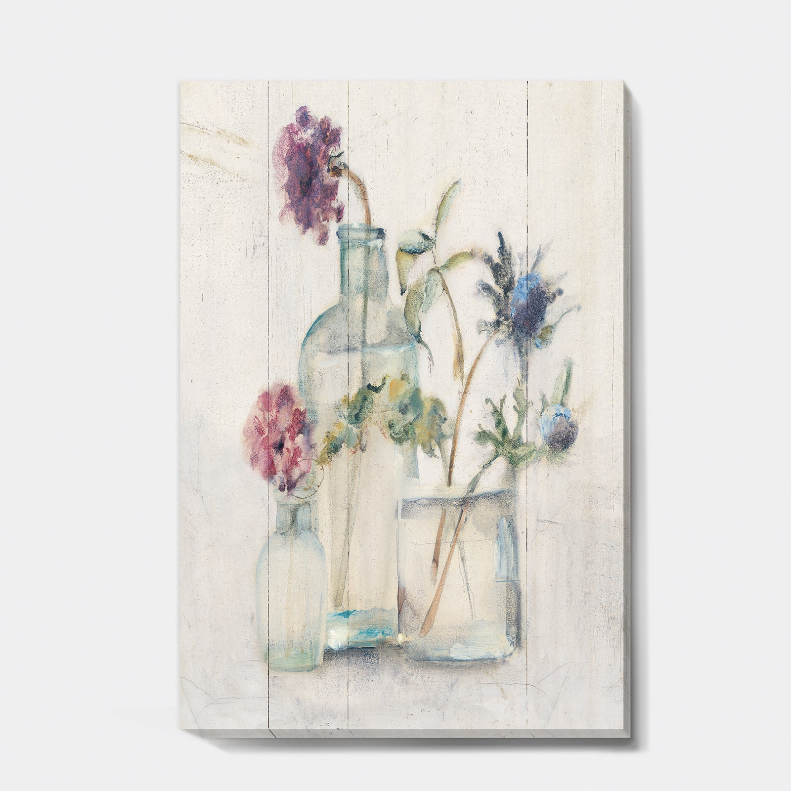 Blossoms on Birch Cottage Bouquet II - Farmhouse Gallery-wrapped Canvas