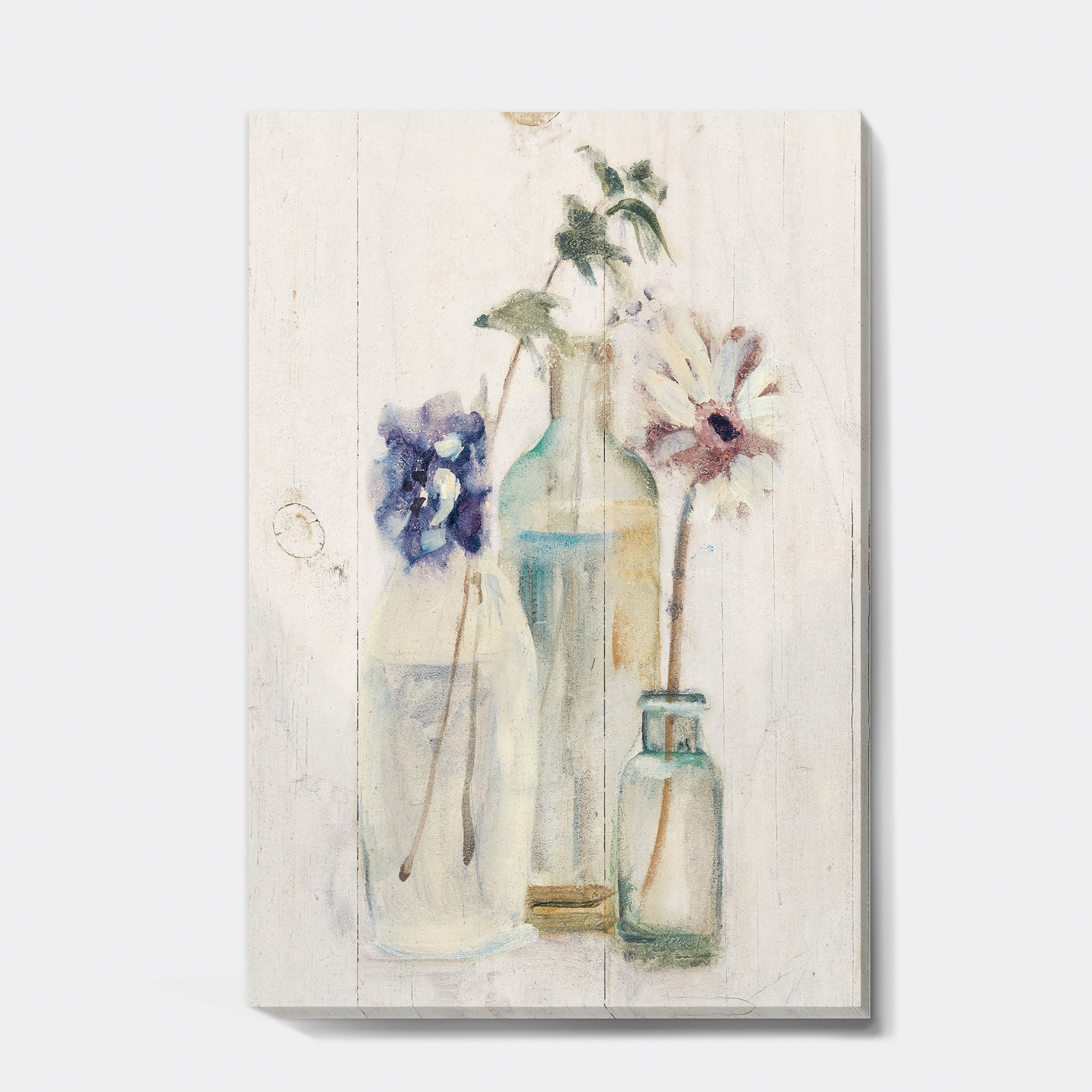 Blossoms on Birch Cottage Bouquet III - Farmhouse Canvas Artwork