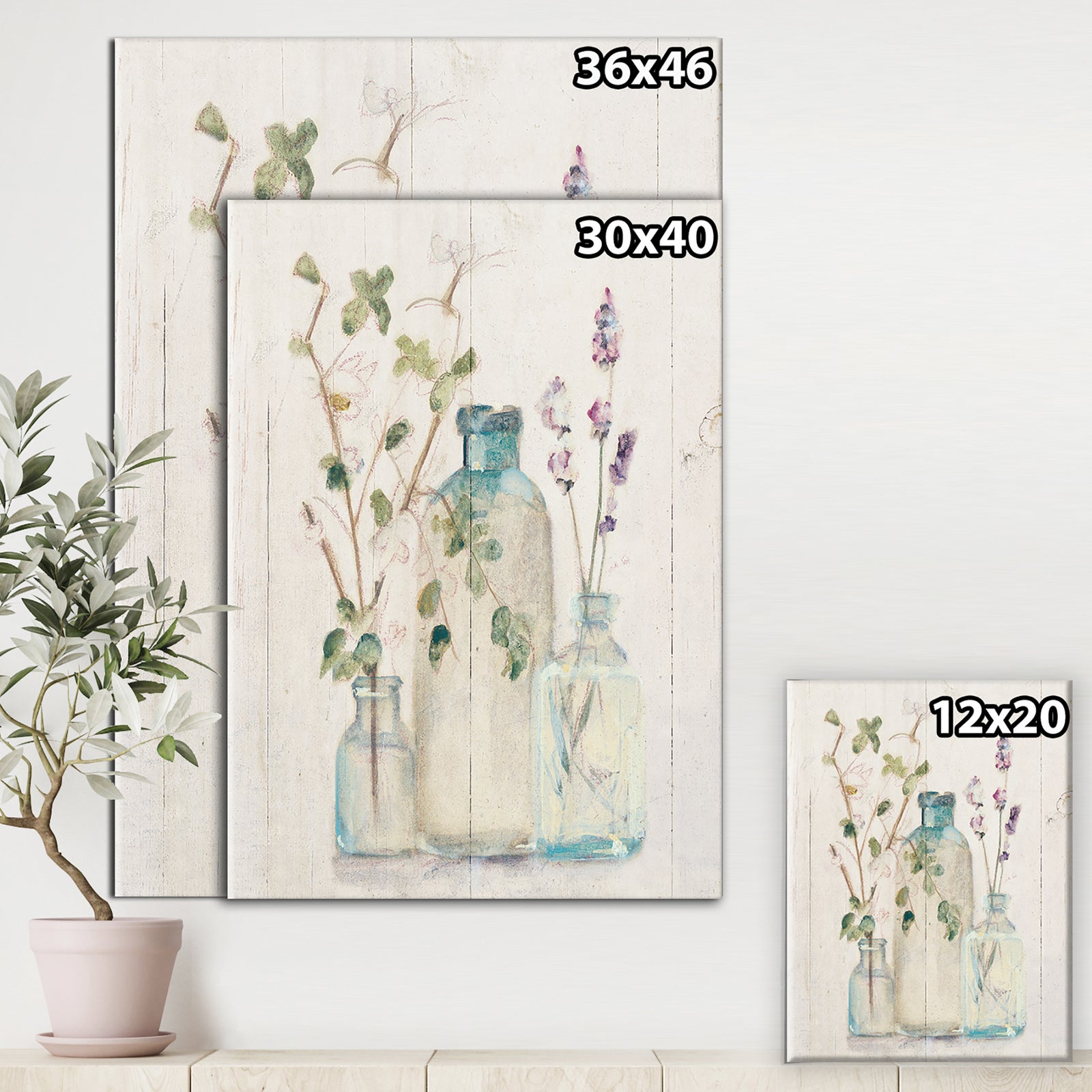 Blossoms on Birch Cottage Bouquet IV - Farmhouse Canvas Art