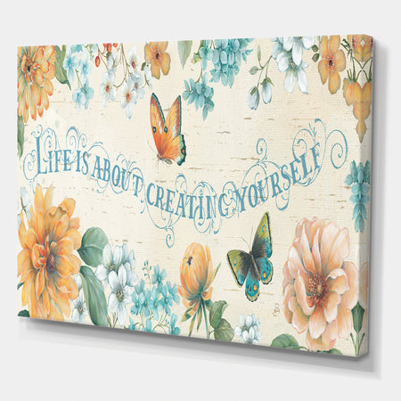 Butterfly Bloom lovely Quote - Farmhouse Premium Canvas Wall Art