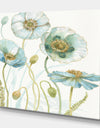 Blue Cottage Flowers Drawing I - Farmhouse Gallery-wrapped Canvas