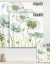 Blue Cottage Flowers Drawing I - Farmhouse Gallery-wrapped Canvas