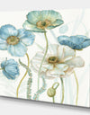 Blue Cottage Flowers Drawing II - Farmhouse Canvas Artwork