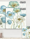 Blue Cottage Flowers Drawing II - Farmhouse Canvas Artwork