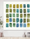 Geometric Maze of Blue And Green - Transitional Canvas Art