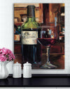 A Reflection of Wine Bottle I - Food and Beverage Premium Canvas Wall Art