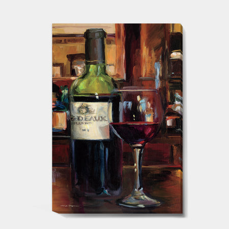 A Reflection of Wine Bottle I - Food and Beverage Premium Canvas Wall Art