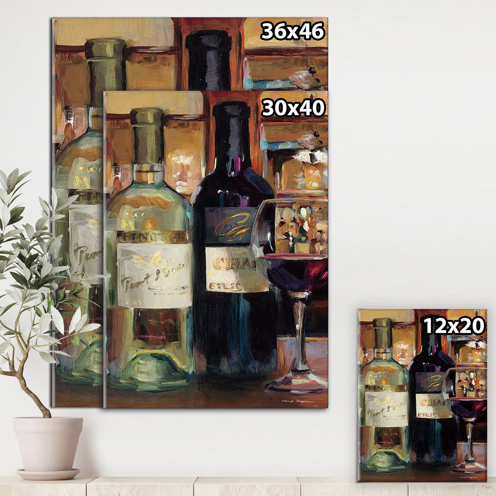 A Reflection of Wine Bottle II - Food and Beverage Gallery-wrapped Canvas