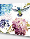 Hummingbird Blue Cottage Flower - Farmhouse Canvas Artwork