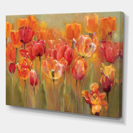 Red Tulips - Traditional Gallery-wrapped Canvas