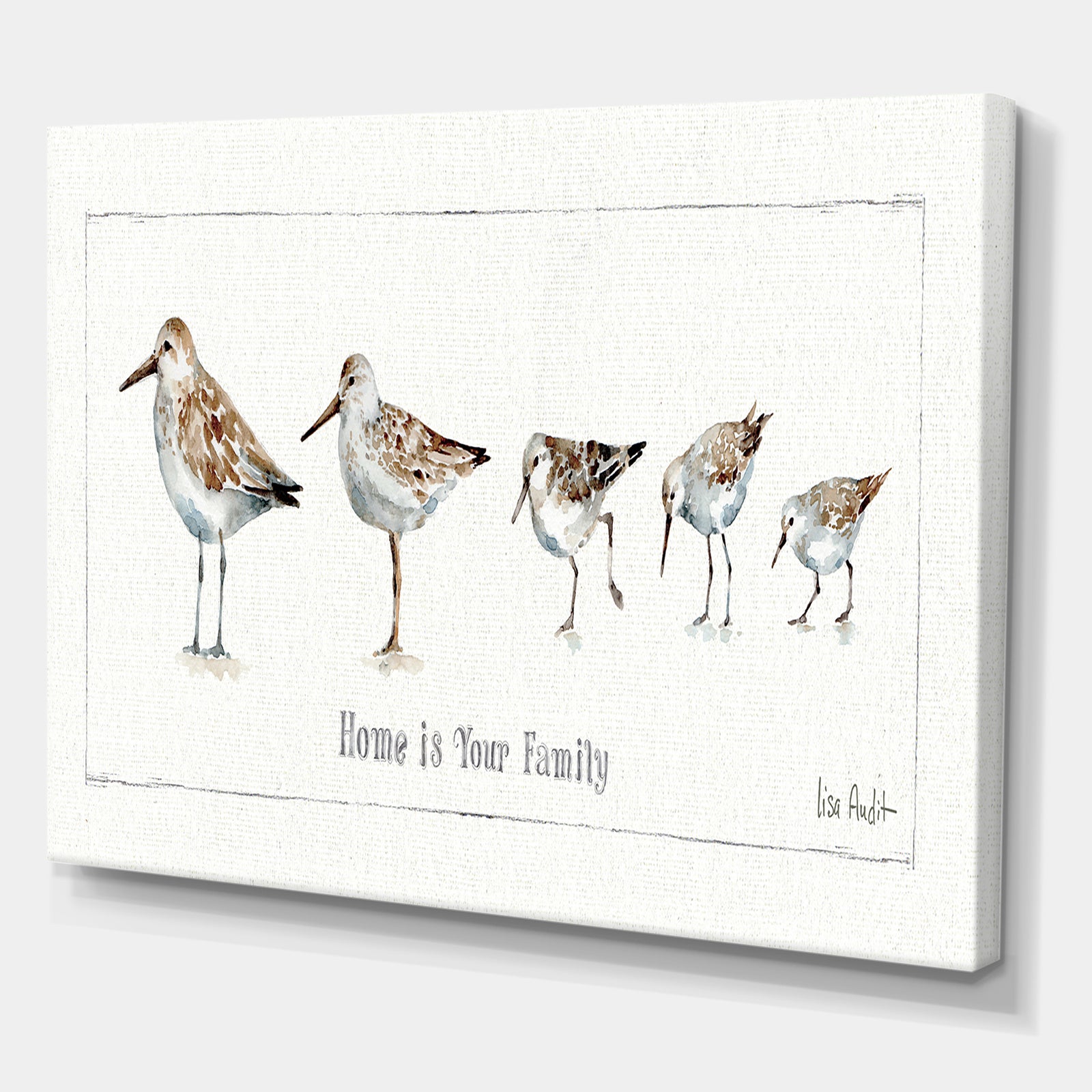 Pebbles and Sandpipers Family - Traditional Canvas Artwork