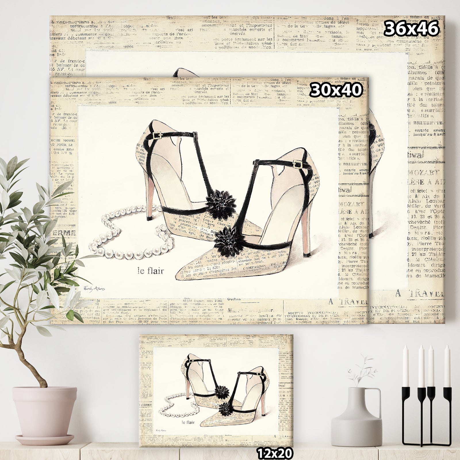Chic Galm Closet III - Fashion Canvas Art