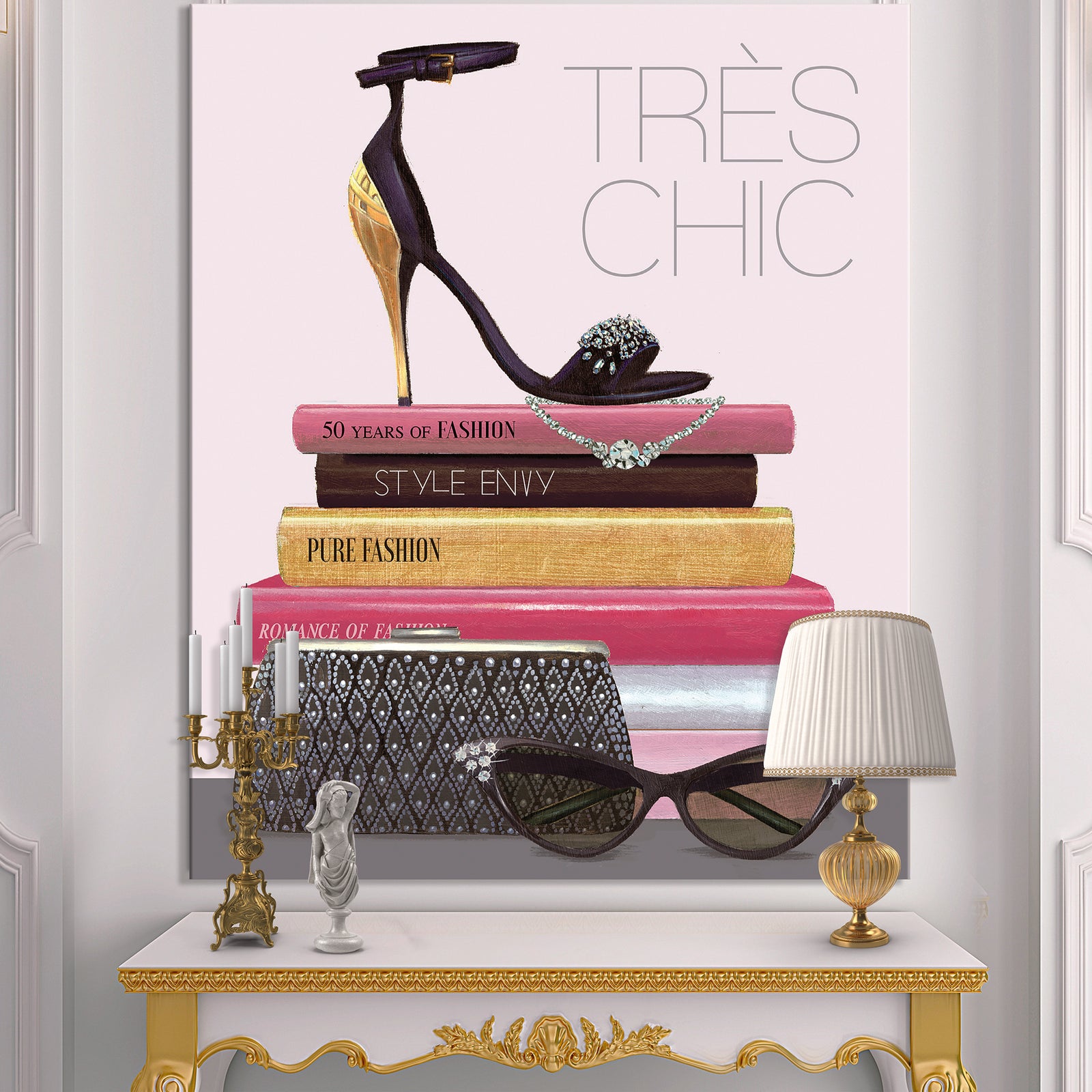 Paris Glamourous Gold Style I - Fashion Premium Canvas Wall Art