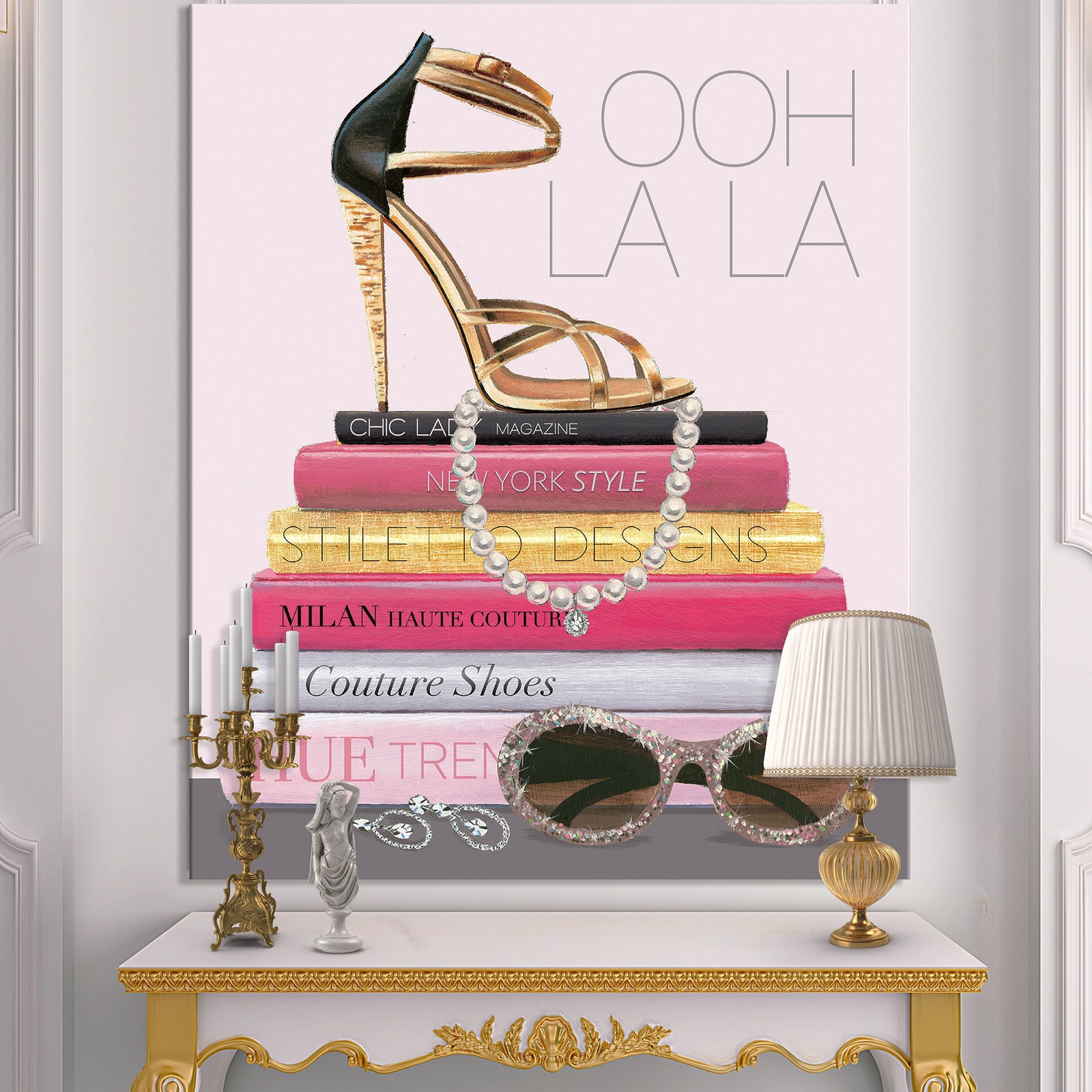 Paris Glamourous Gold Style II - Fashion Gallery-wrapped Canvas