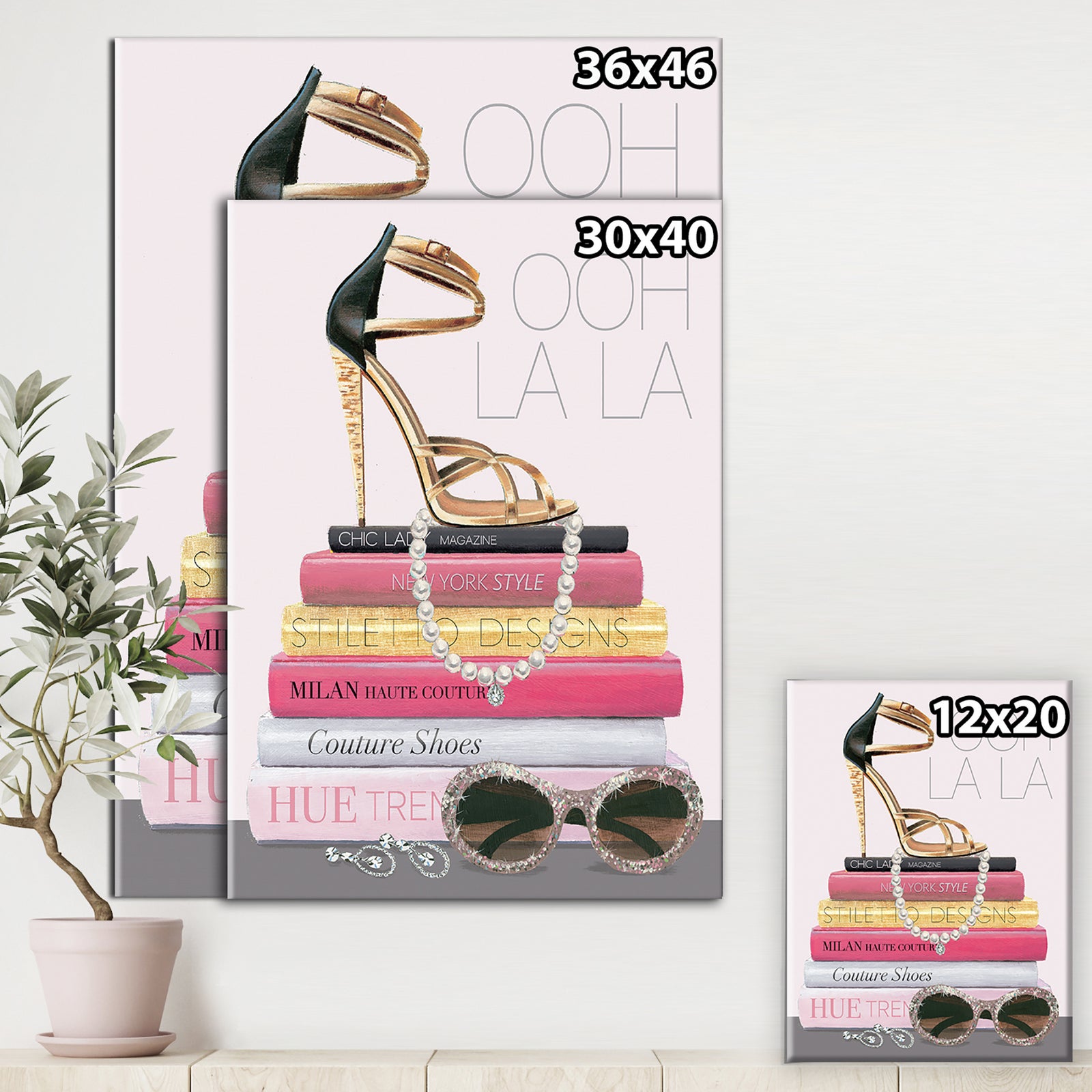 Paris Glamourous Gold Style II - Fashion Gallery-wrapped Canvas