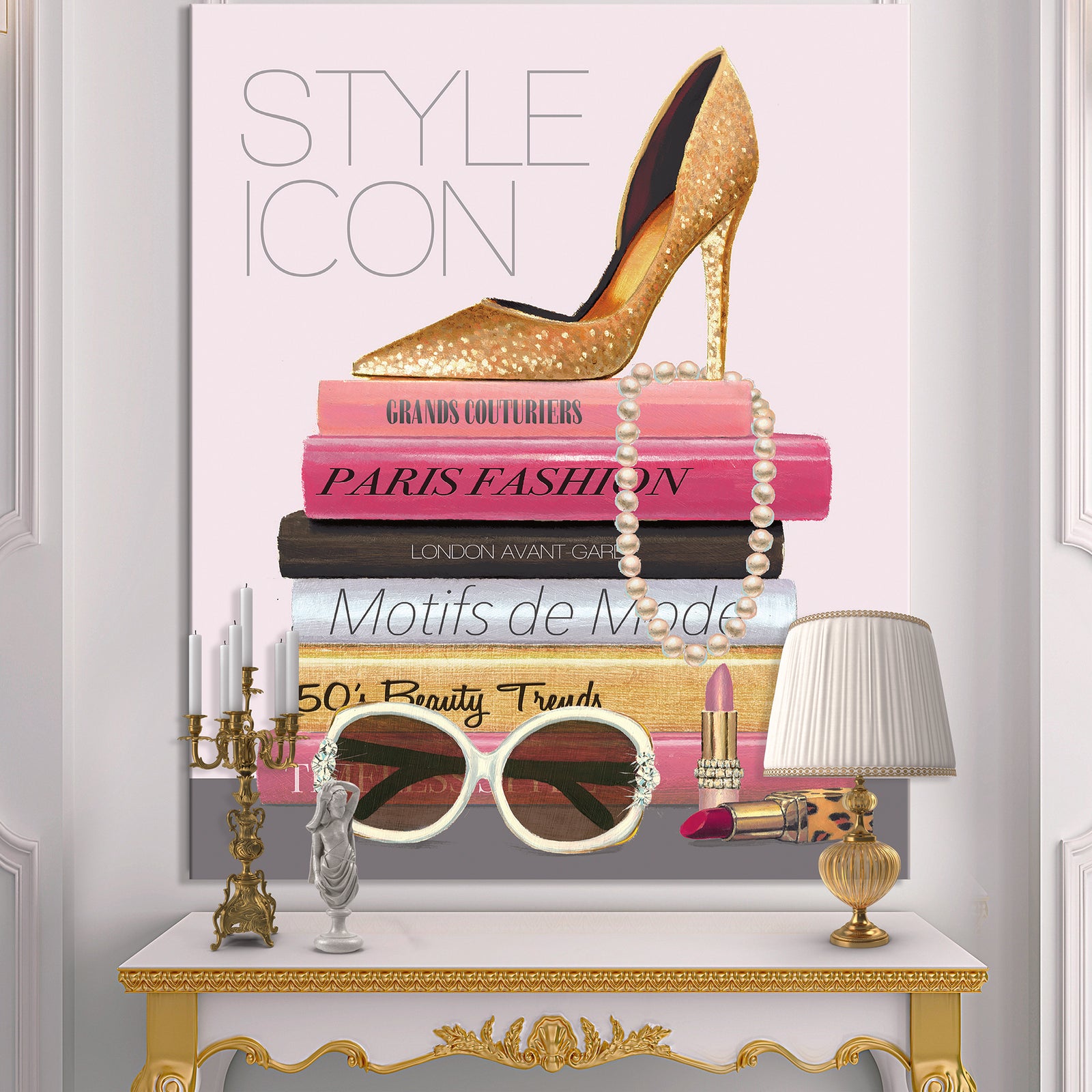 Paris Glamourous Gold Style III - Fashion Canvas Artwork