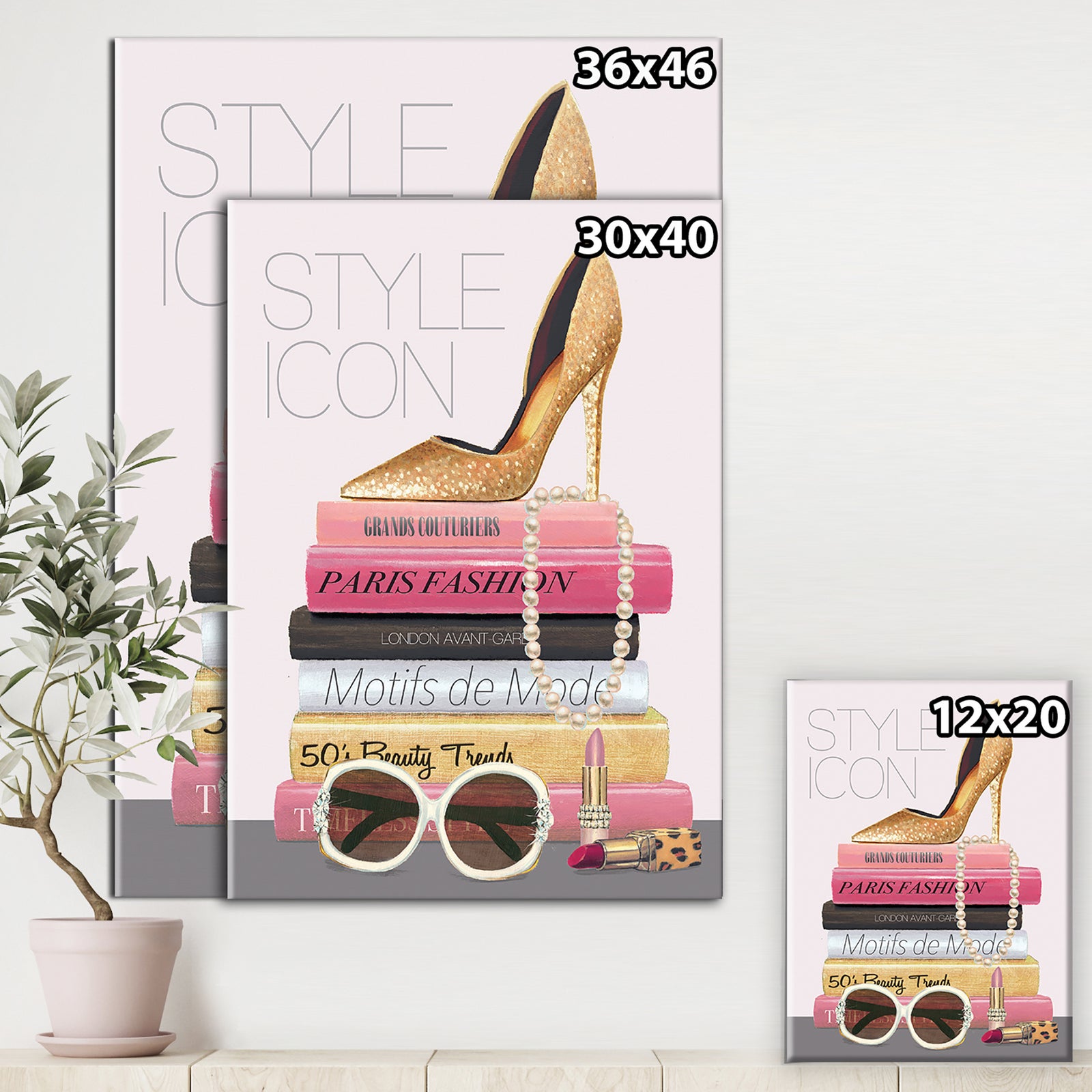 Paris Glamourous Gold Style III - Fashion Canvas Artwork