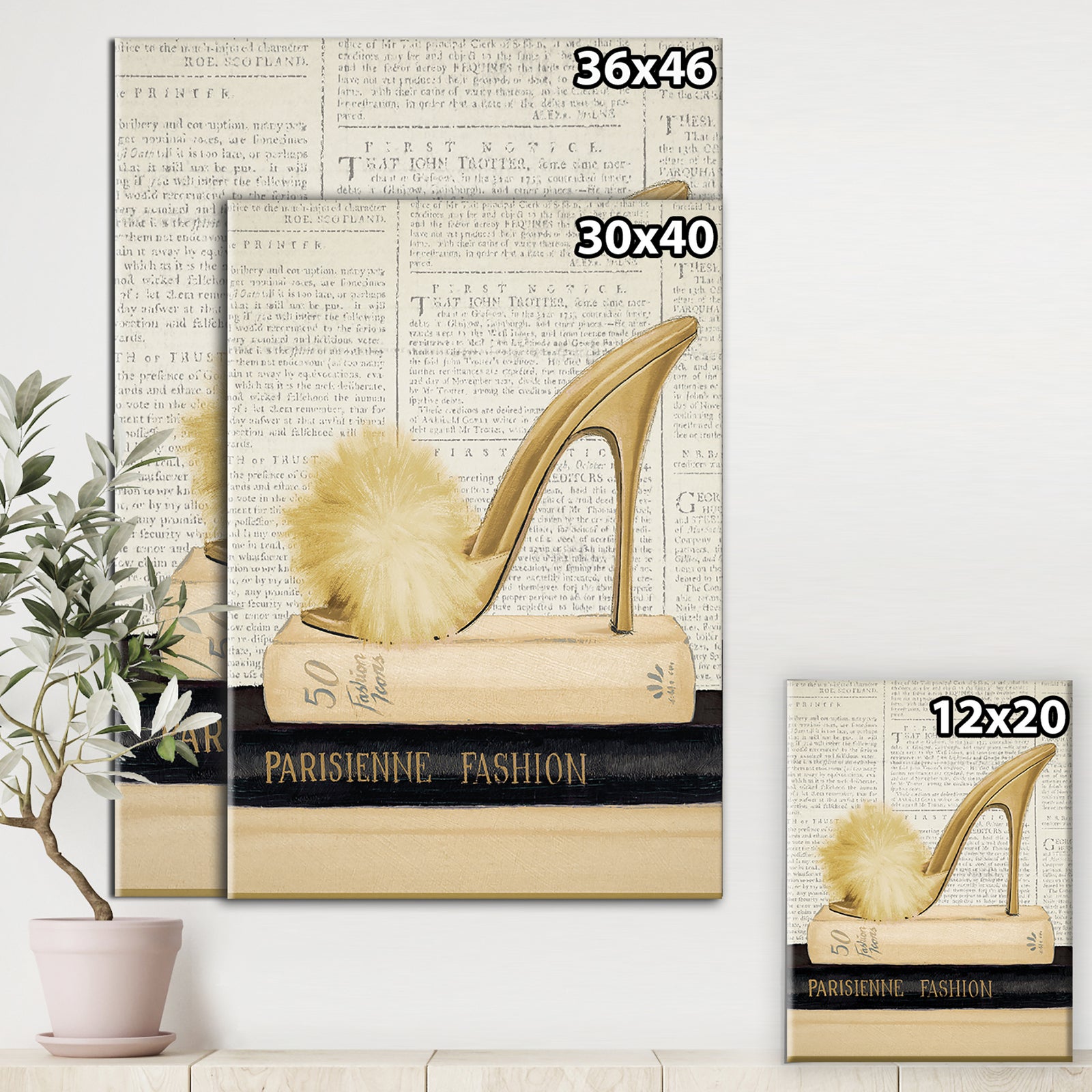 Gold Fashion High Hells II - Posh & Luxe Canvas Artwork