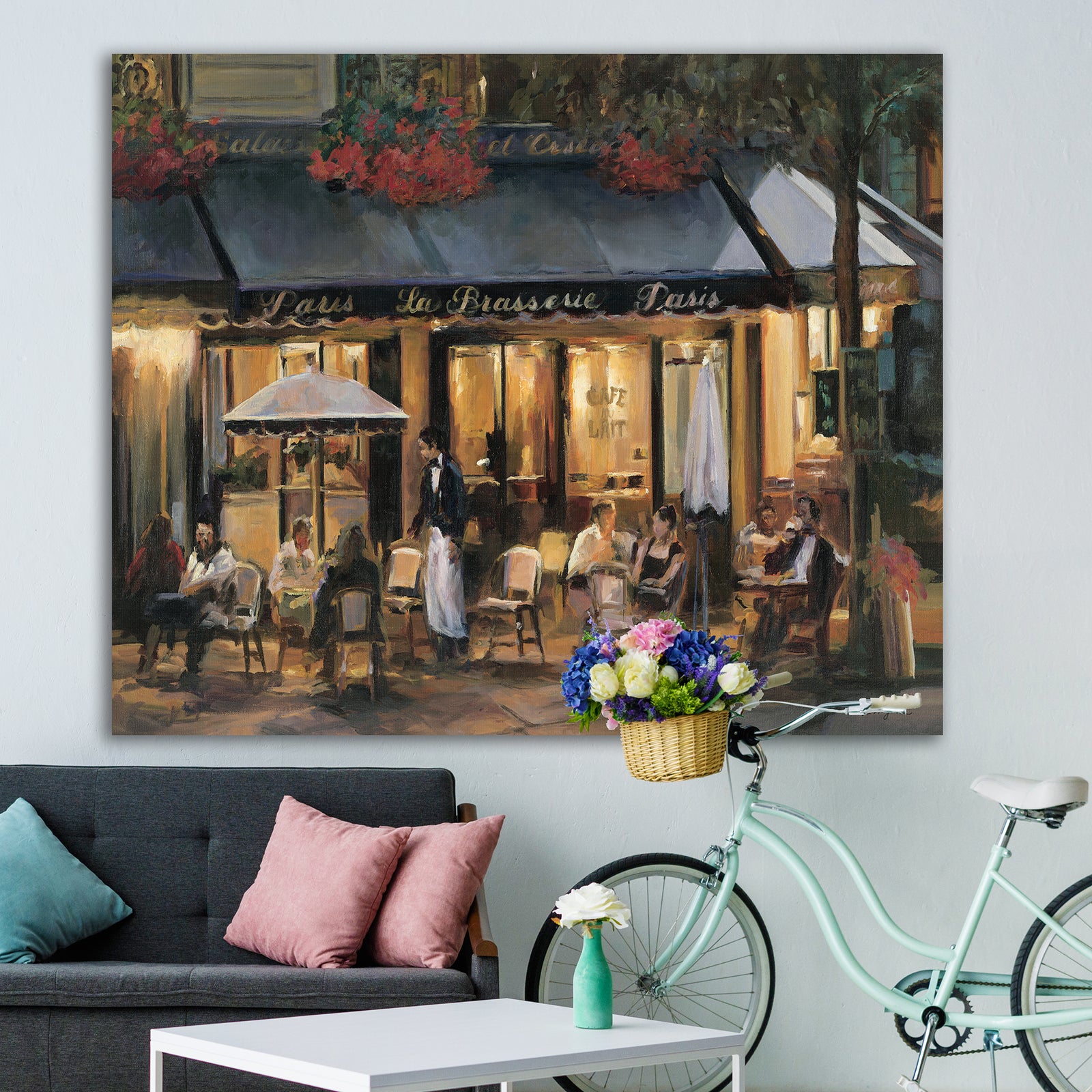 La Brasserie of Champs-elysees Paris - Gallery-wrapped Canvas